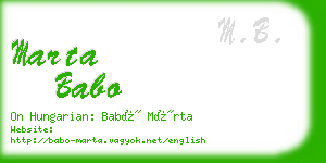 marta babo business card